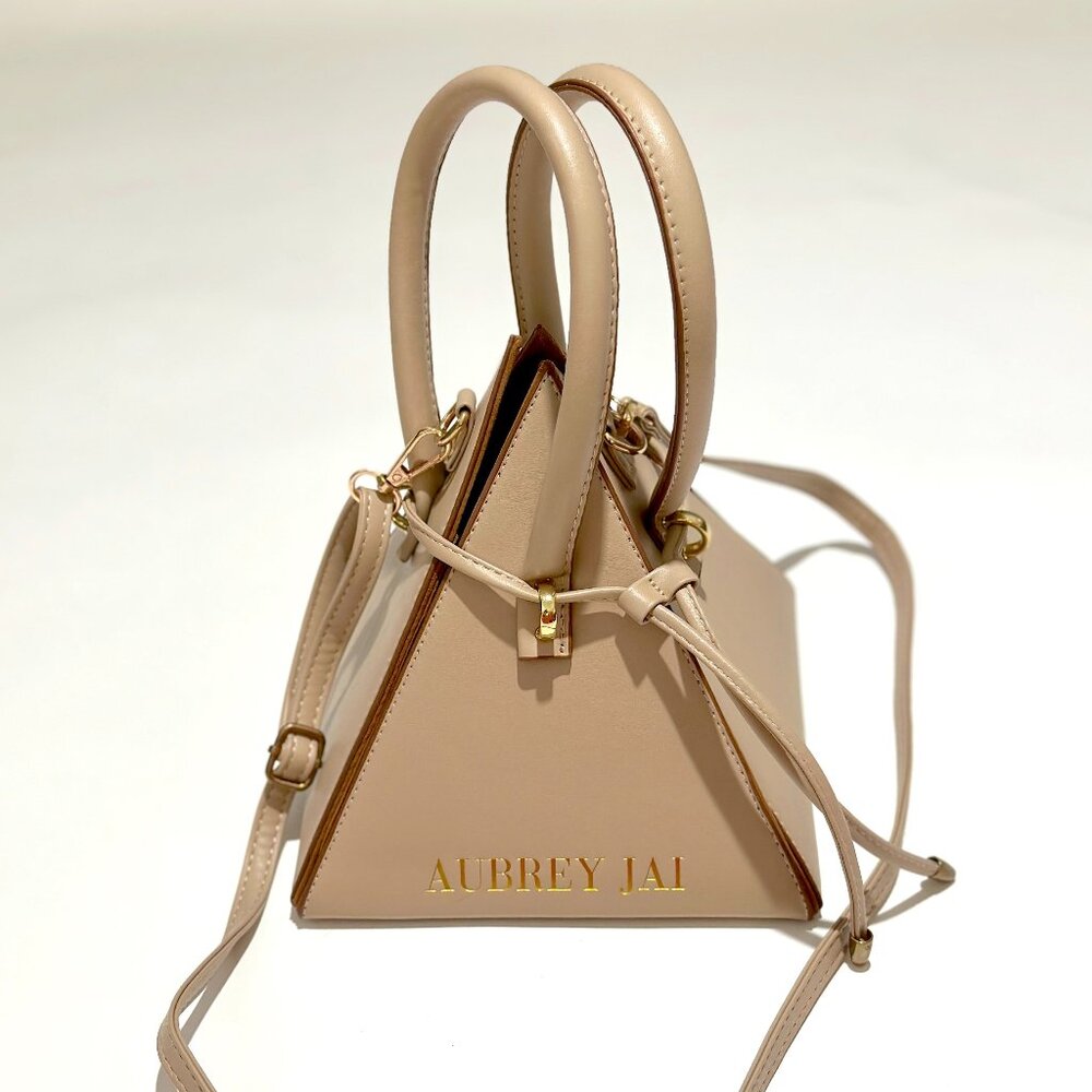 Brown & Tan Pyramid Aubrey Jai Collection Purse